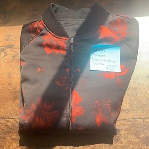 H&M Reversible Rose Bomber jacket, size M, zipper and pockets,